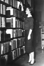 Library visitor in the 1950s