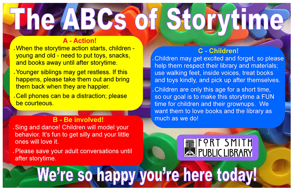 The ABCs of Storytime etiquette information graphic