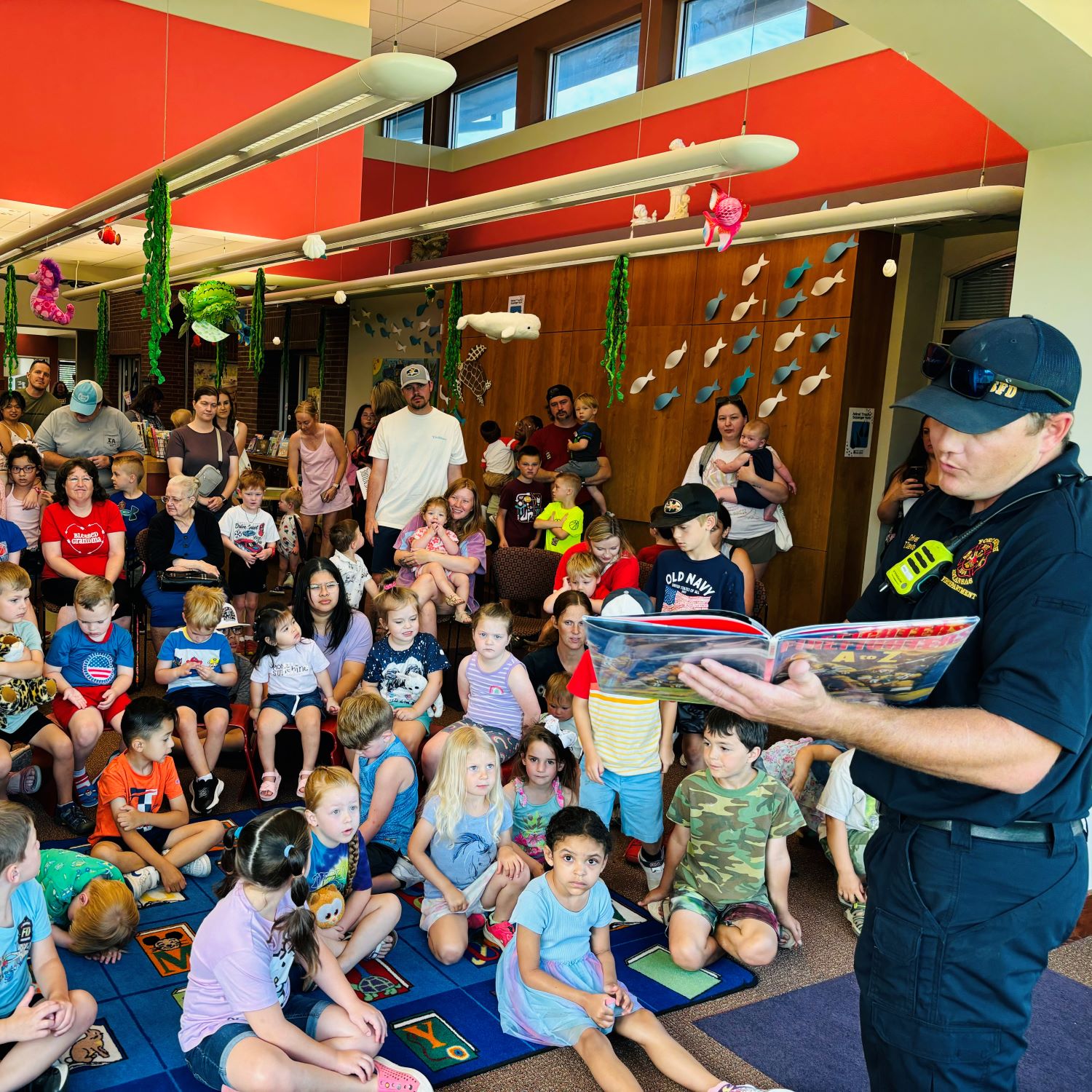 fireman reading at storytime