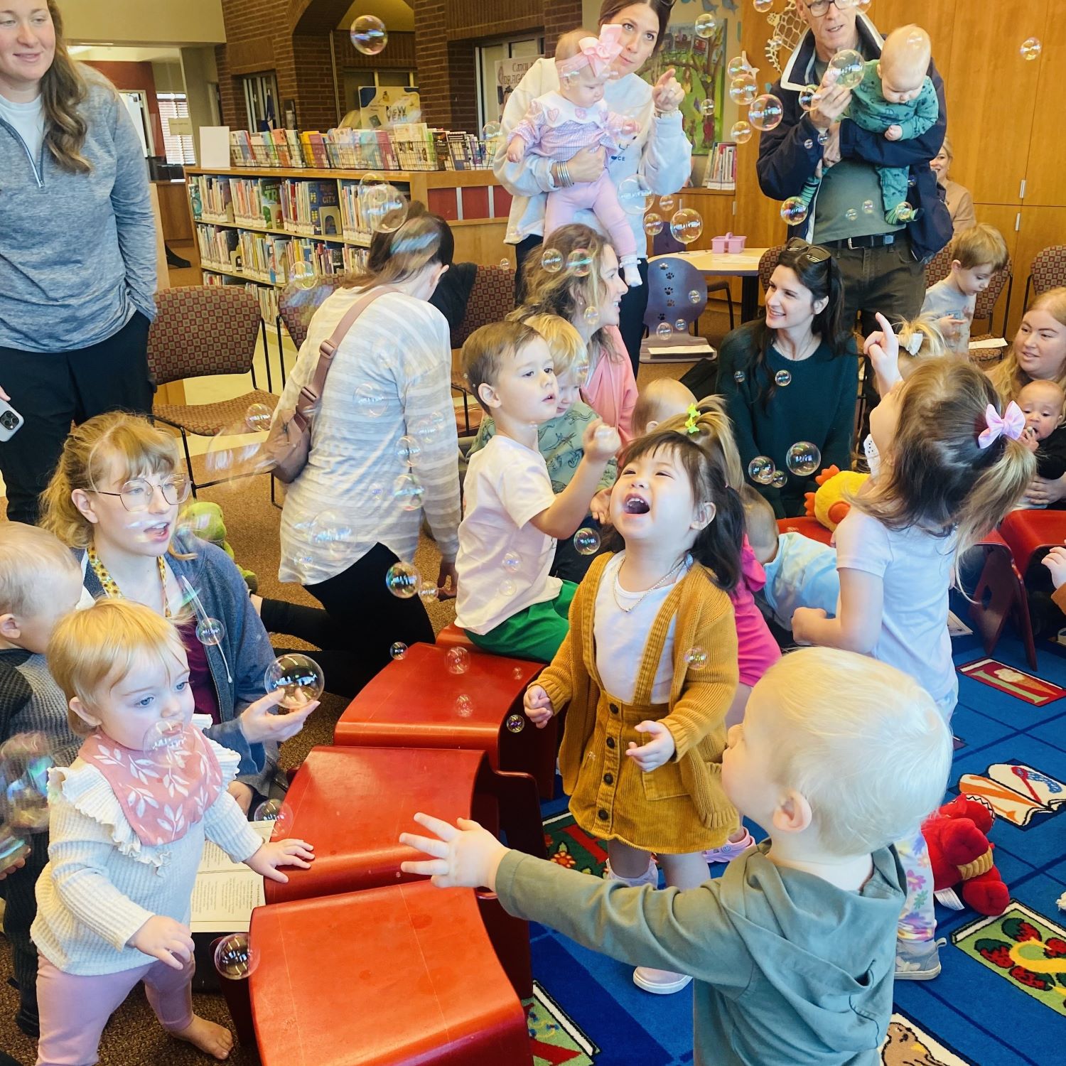 young children with bubbles