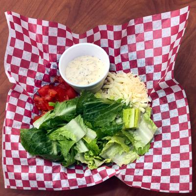 Caesar Salad in a cafe basket