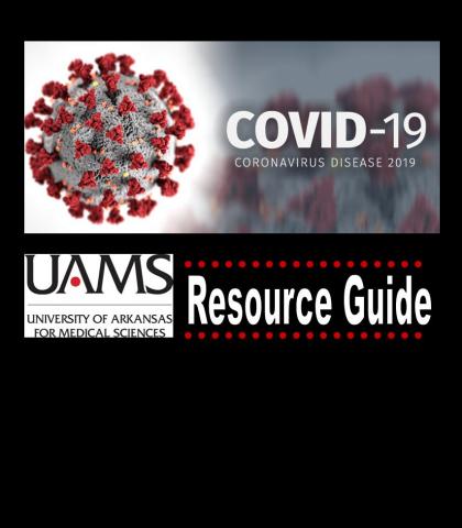 photo of coronavirus above UAMS logo