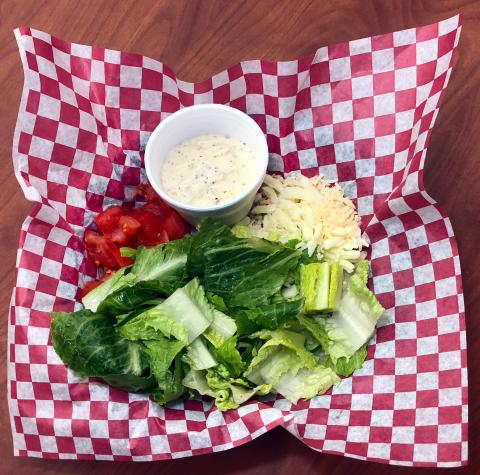 Caesar Salad in a cafe basket