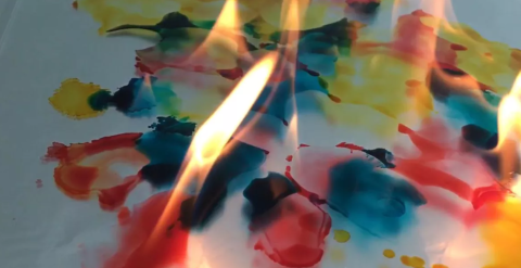 painting with alcohol ink and fire