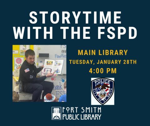 police officer reading story to children