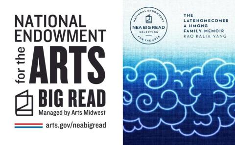 Big Read logo with Latehomecomer book jacket