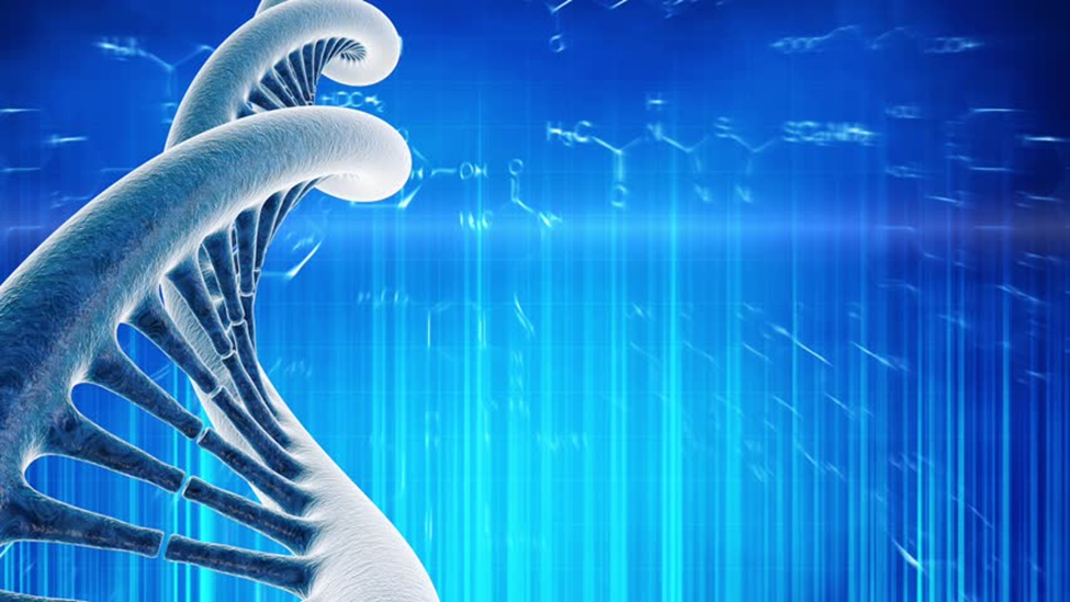 DNA w/blue background