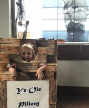 Little pirate in a pillory